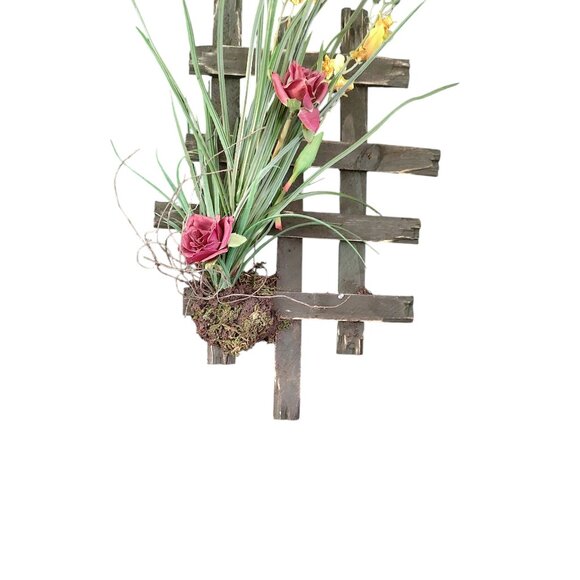 "1Set" Rustic Faux Floral Wall Decor Vibrant Yellow and Red Faux Floral Accents - Picture 1 of 7